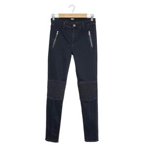 Hudson Jeans Stark Moto Pant Skinny Blue Wild Dark Wash Blue Size 27 (4) New NWT